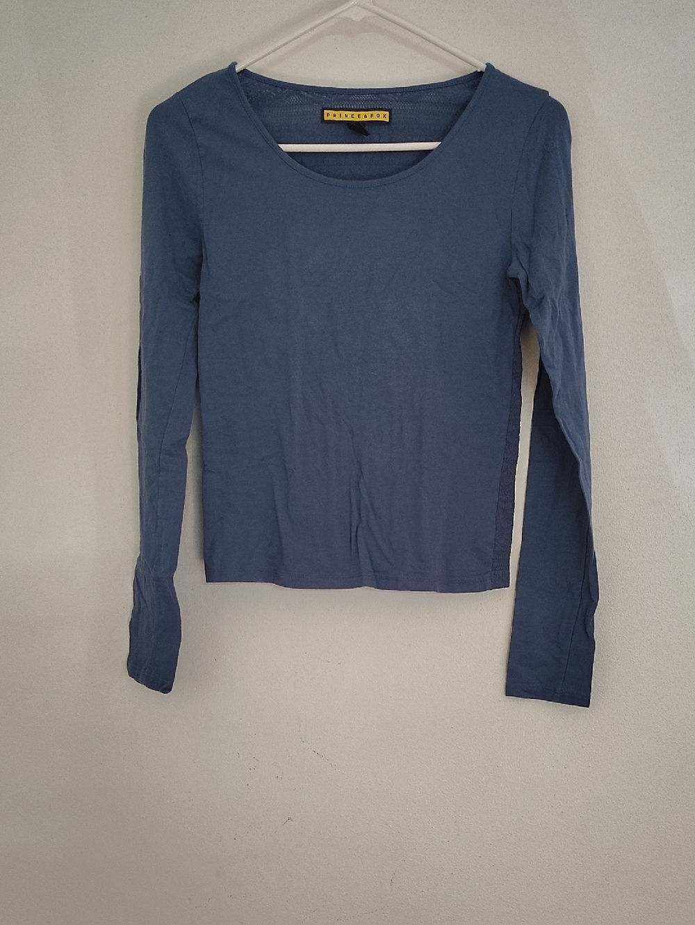 Prince & Fox Dusty Blue Scoop Neck Long Sleeve Tee